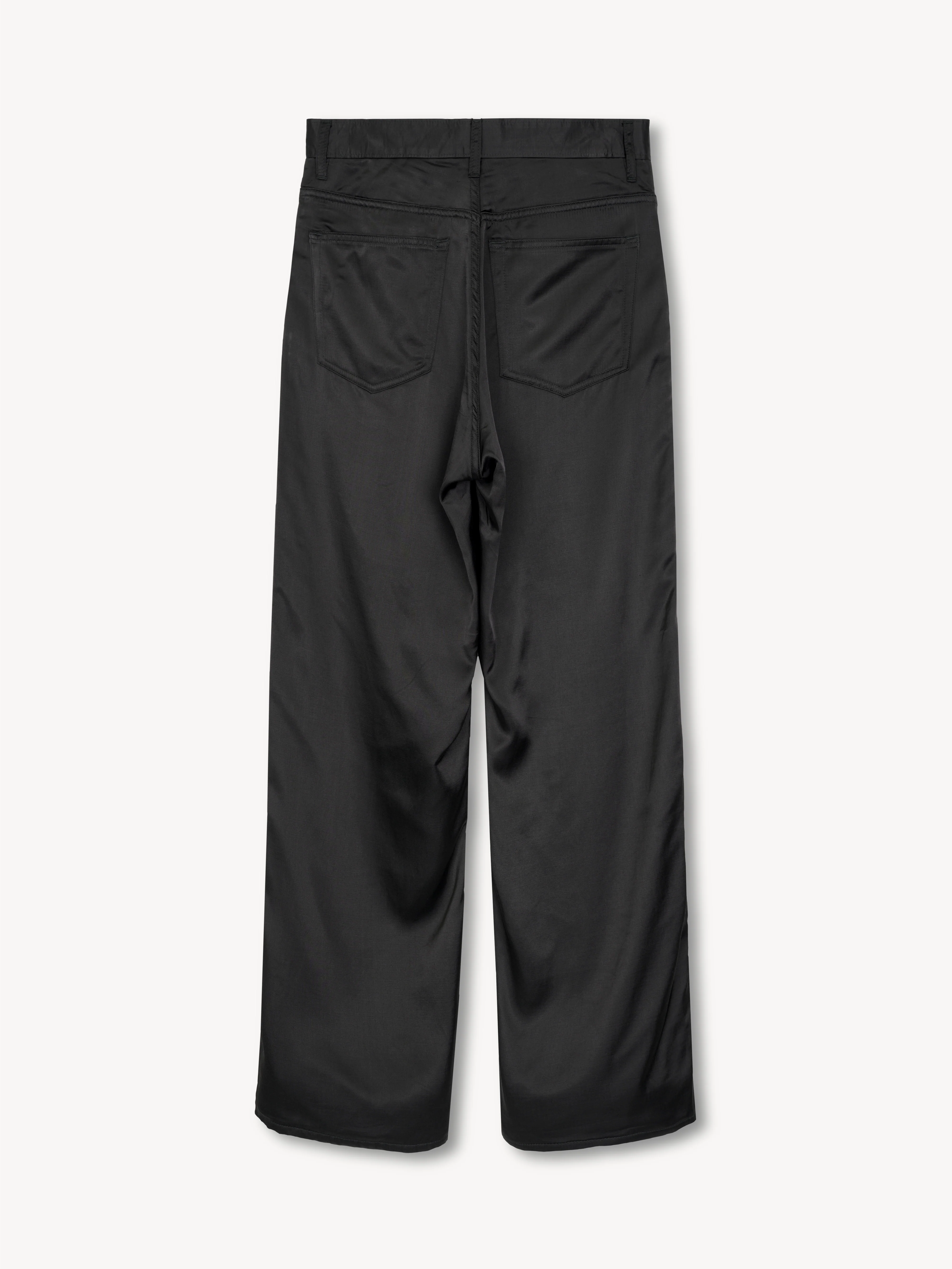 Fred Satin 5-Pocket Trousers in Viscose, Wool & Cotton - Image 2